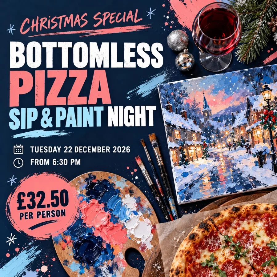 Christmas Special Bottomless Pizza Sip & Paint Night